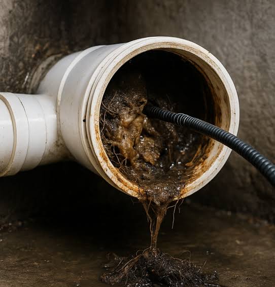 Canalisation enterrée bouchée