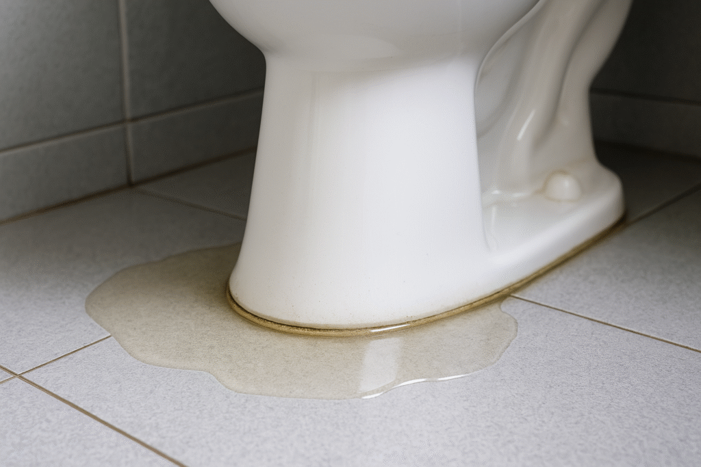 Toilette qui fuit en bas