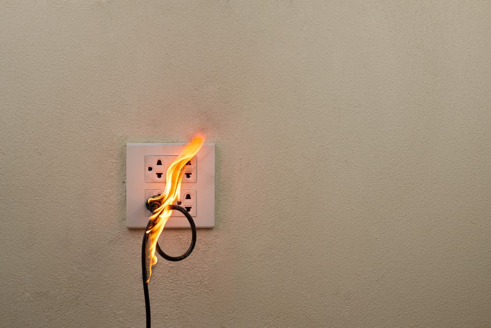 Fil électrique brûlé
