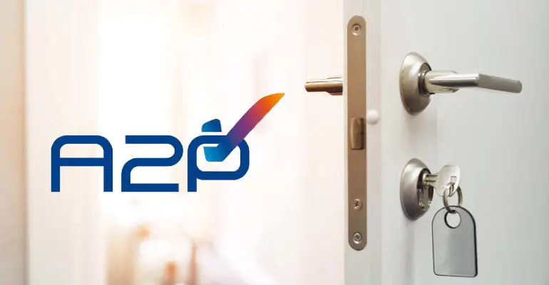 Logo de la certification A2P sur une porte blindée installée à Saint-Denis.